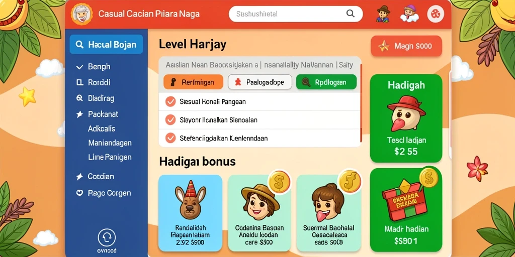 Beragam permainan judi yang bisa dipilih.